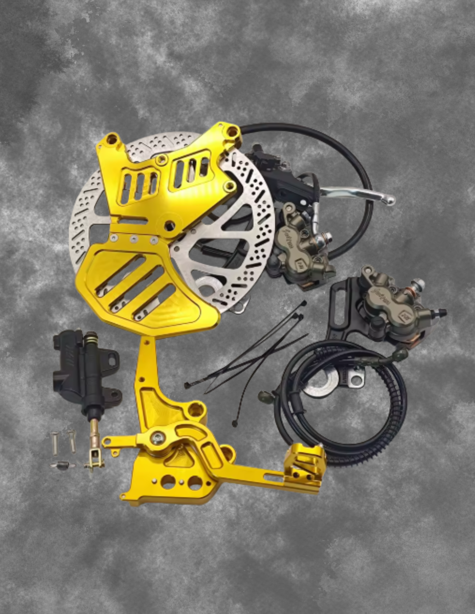 Ultra Bee Original 240mm Dual-Caliper Bracket Foot Brake Kit Rear Disc Brake Protection for LBX And E Ride Pro