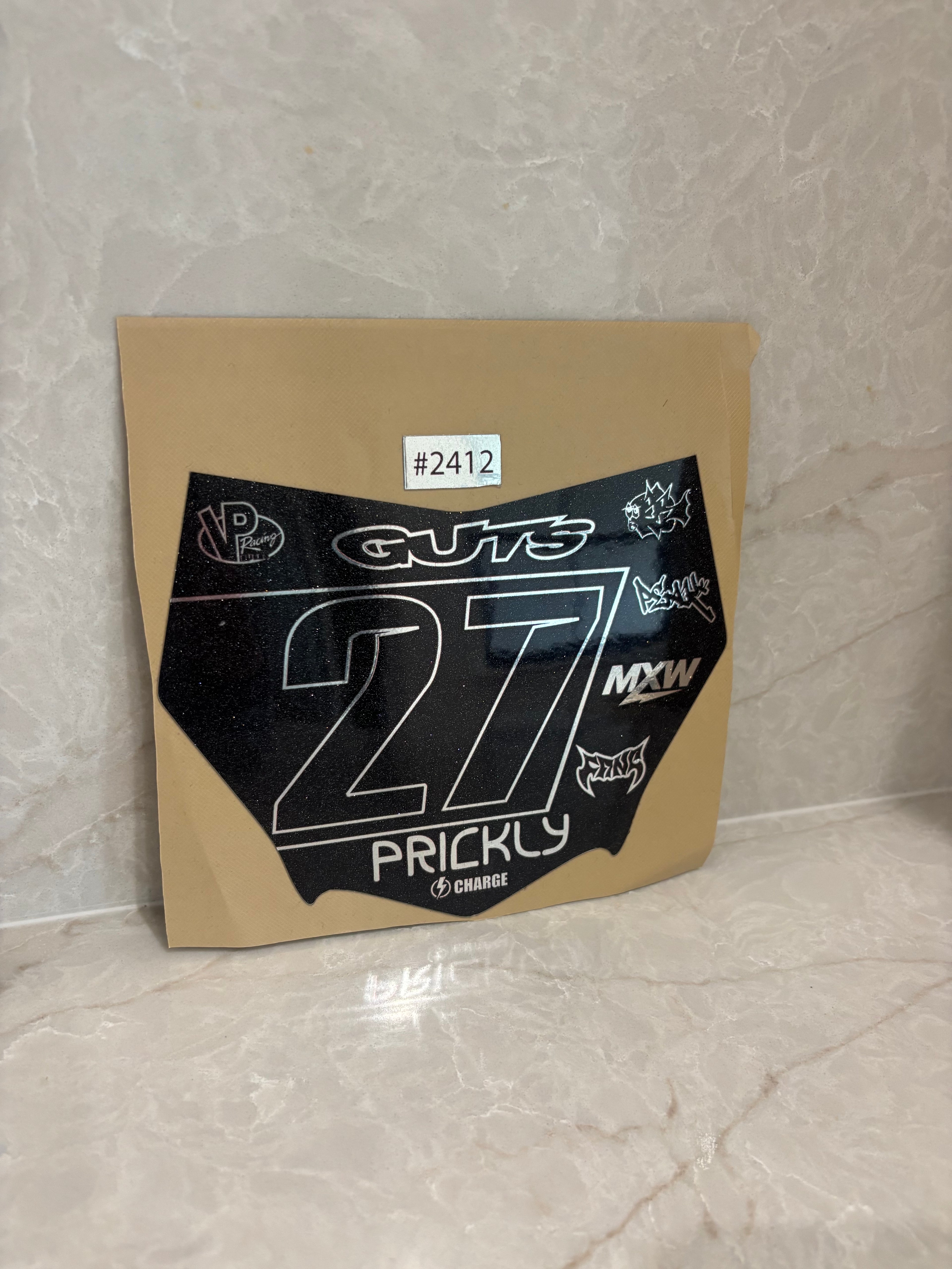 Motocutz plate sticker (Chrome and Sparkle)