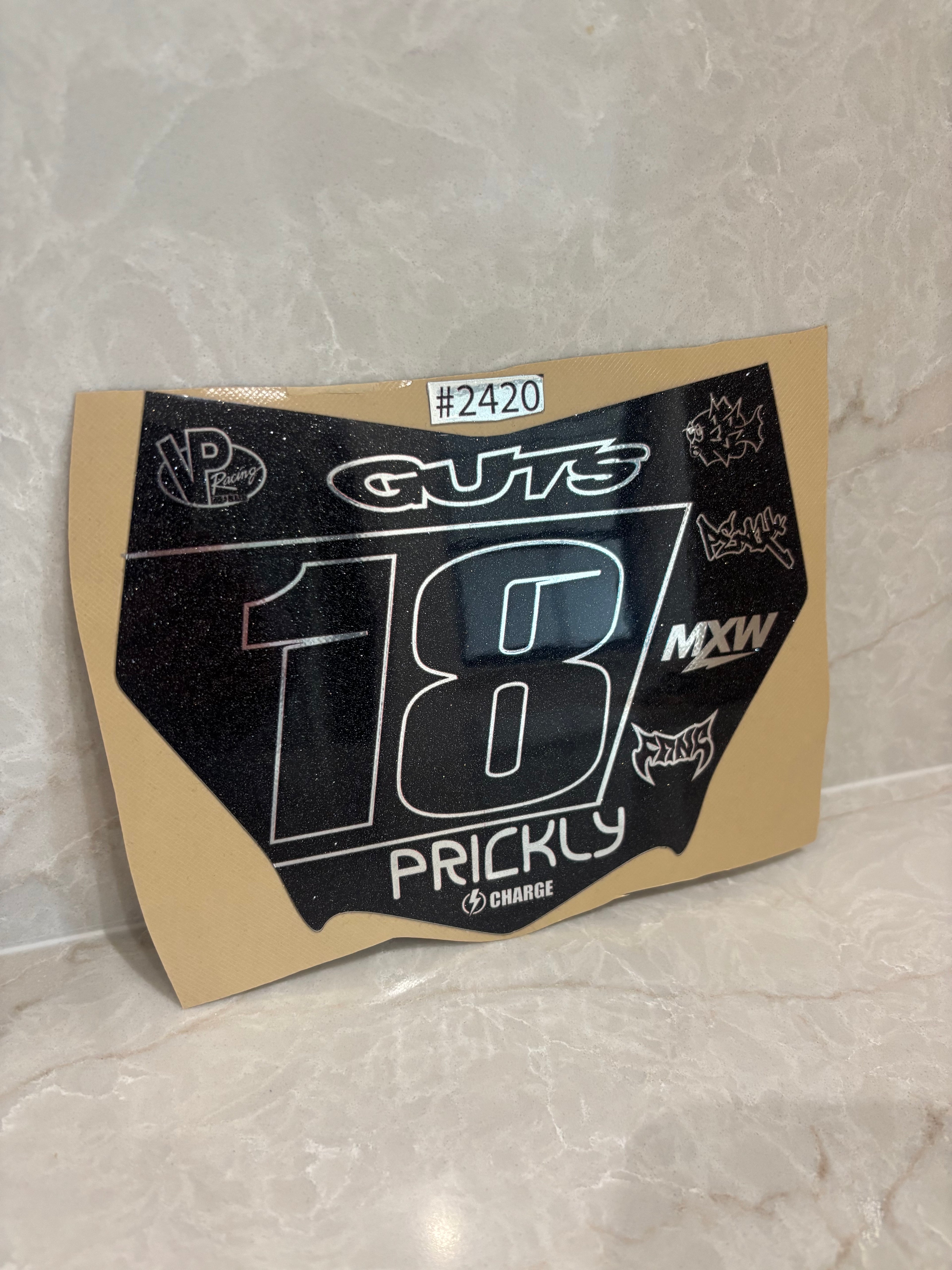 Motocutz plate sticker (Chrome and Sparkle)