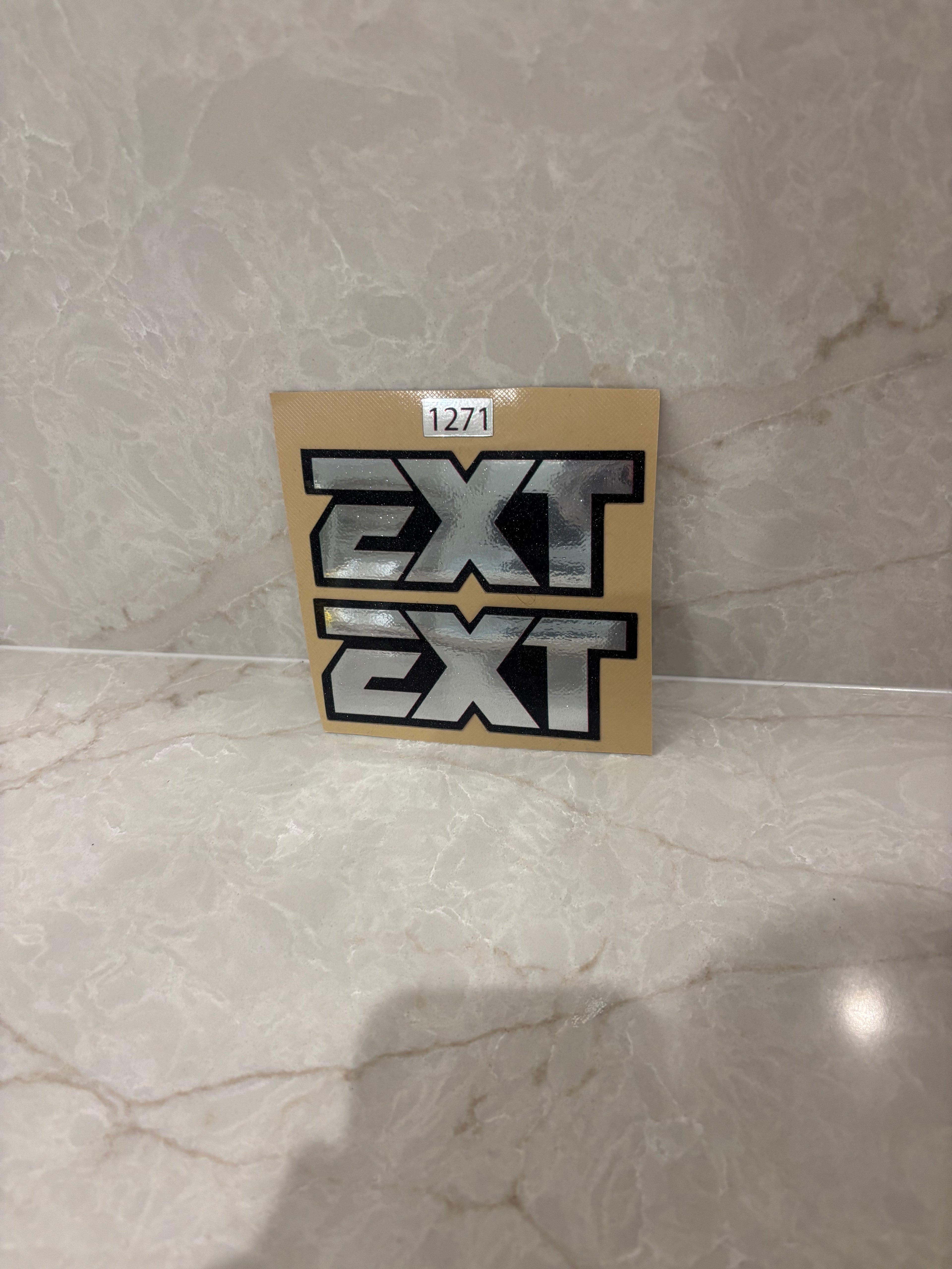 EXT front fork decals (Chrome and sparkle)