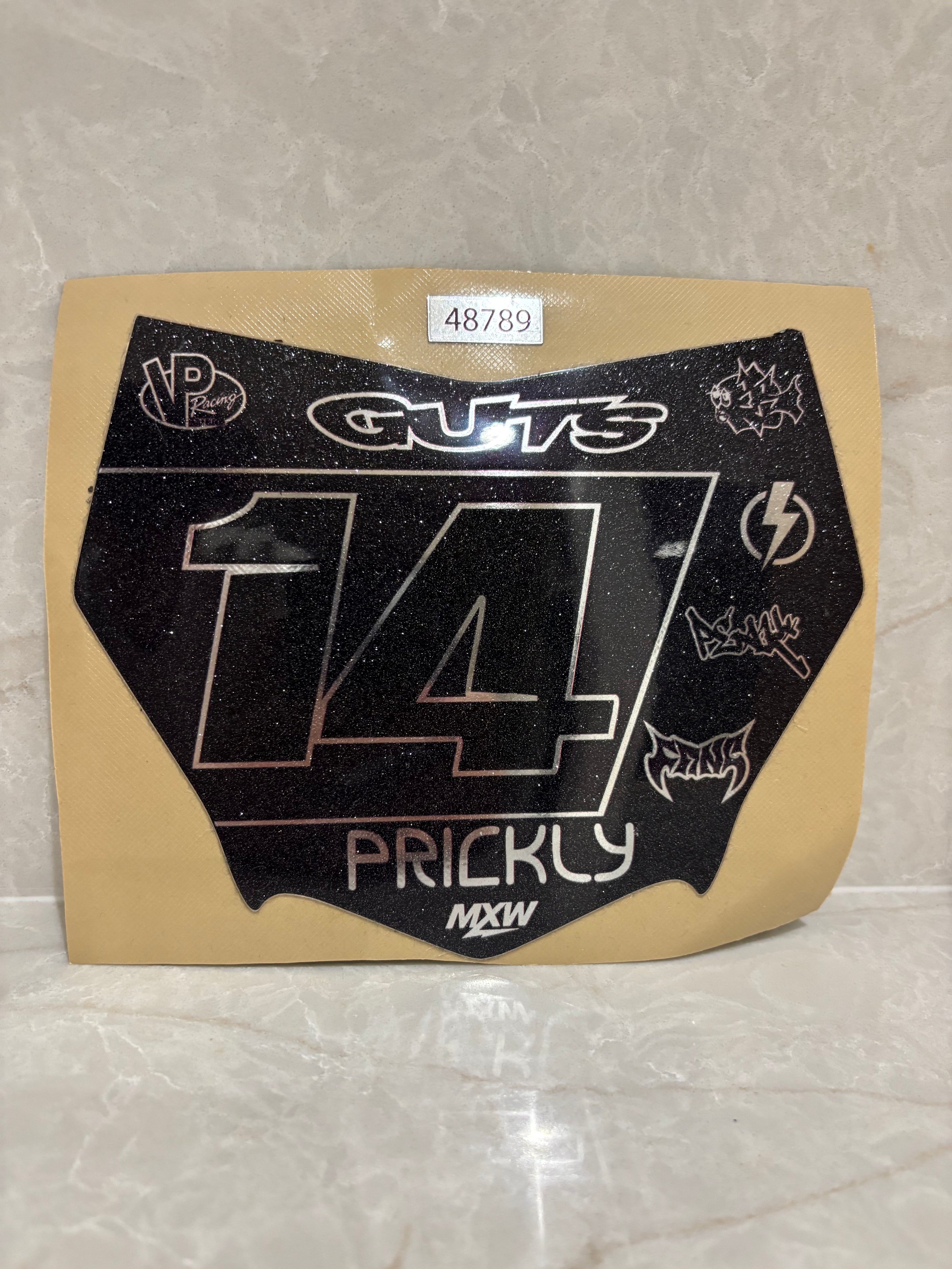 Motocutz plate sticker (Chrome and sparkle)