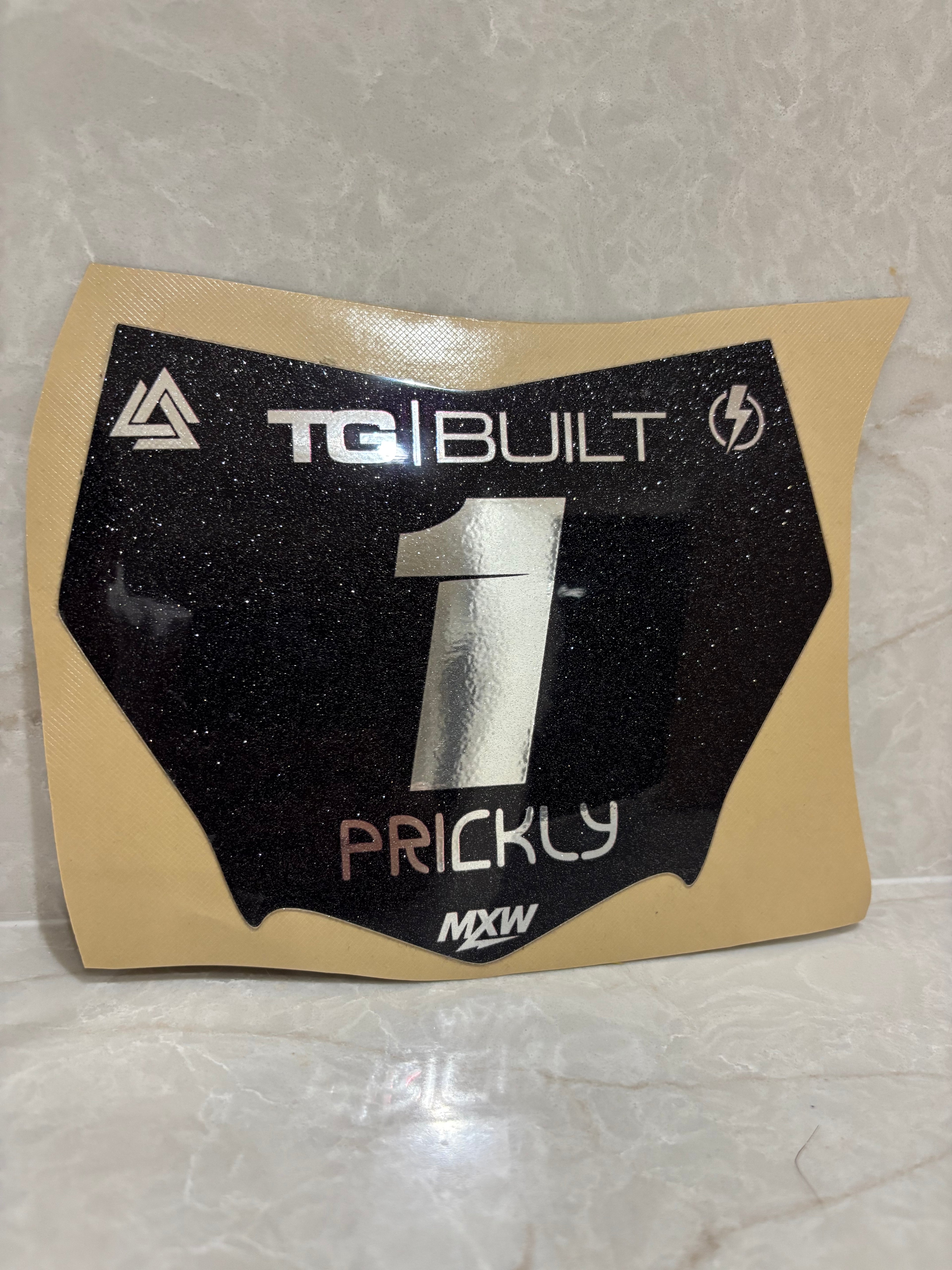 Motocutz plate sticker (Chrome and sparkle)