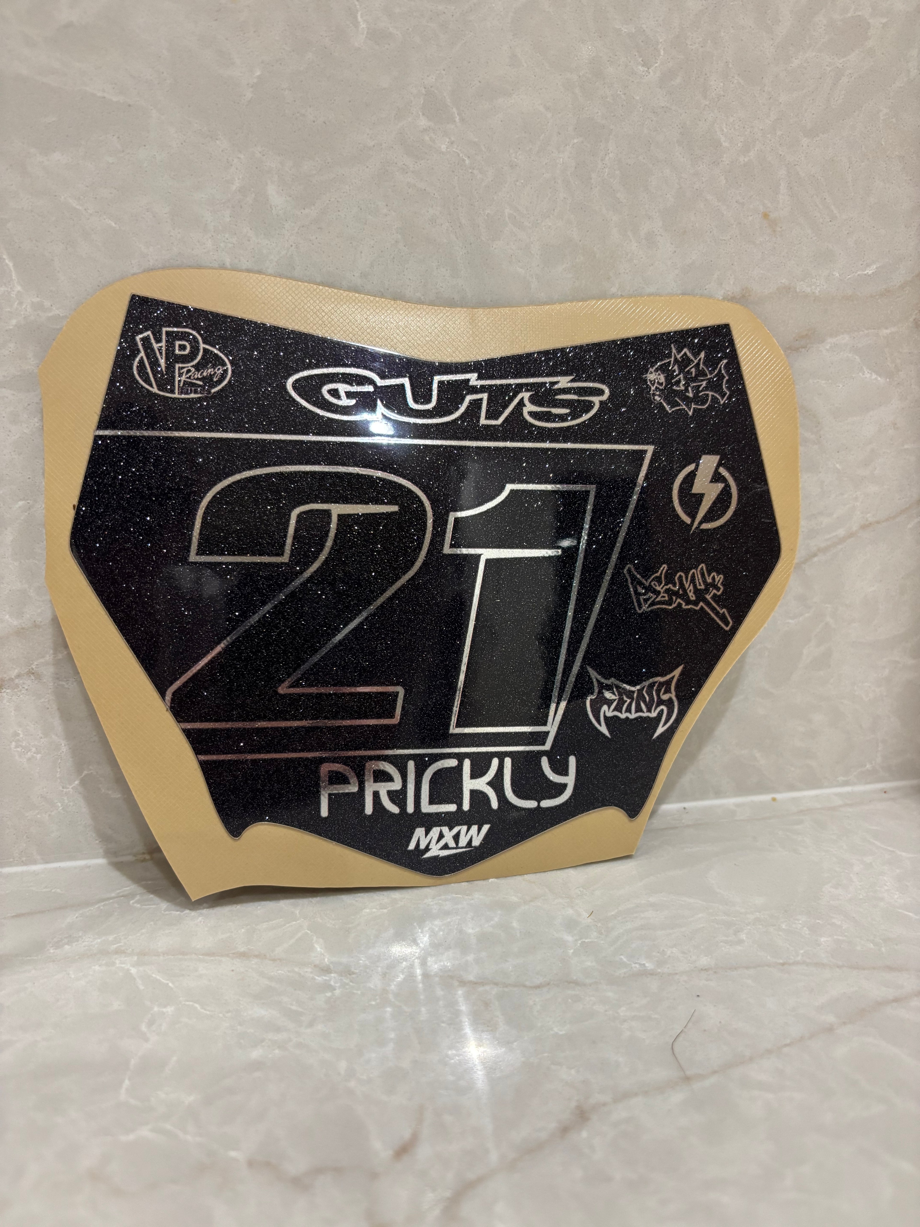 Motocutz plate sticker (Chrome and sparkle)