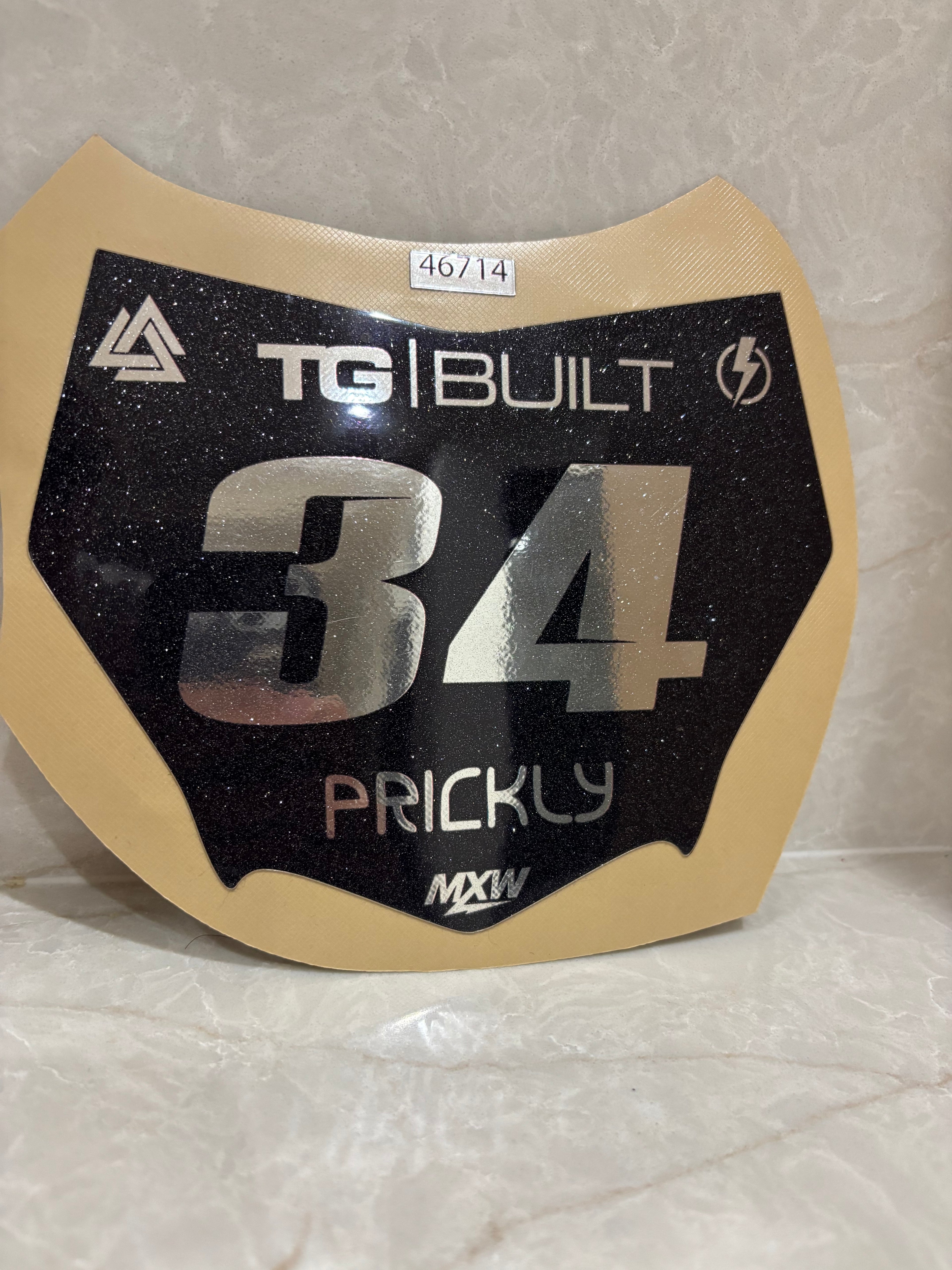 Motocutz plate sticker (Chrome and sparkle)