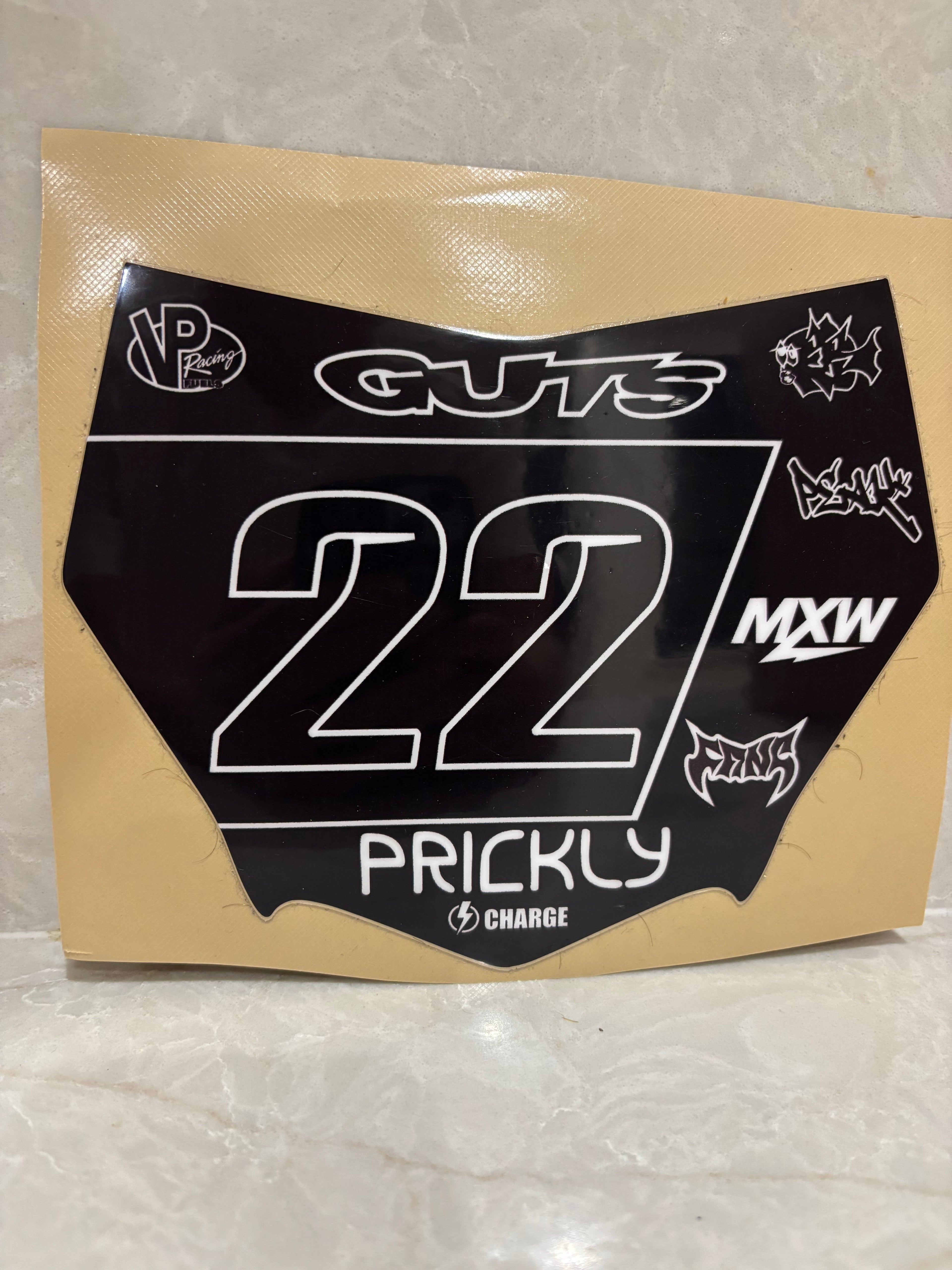 Motocutz plate sticker