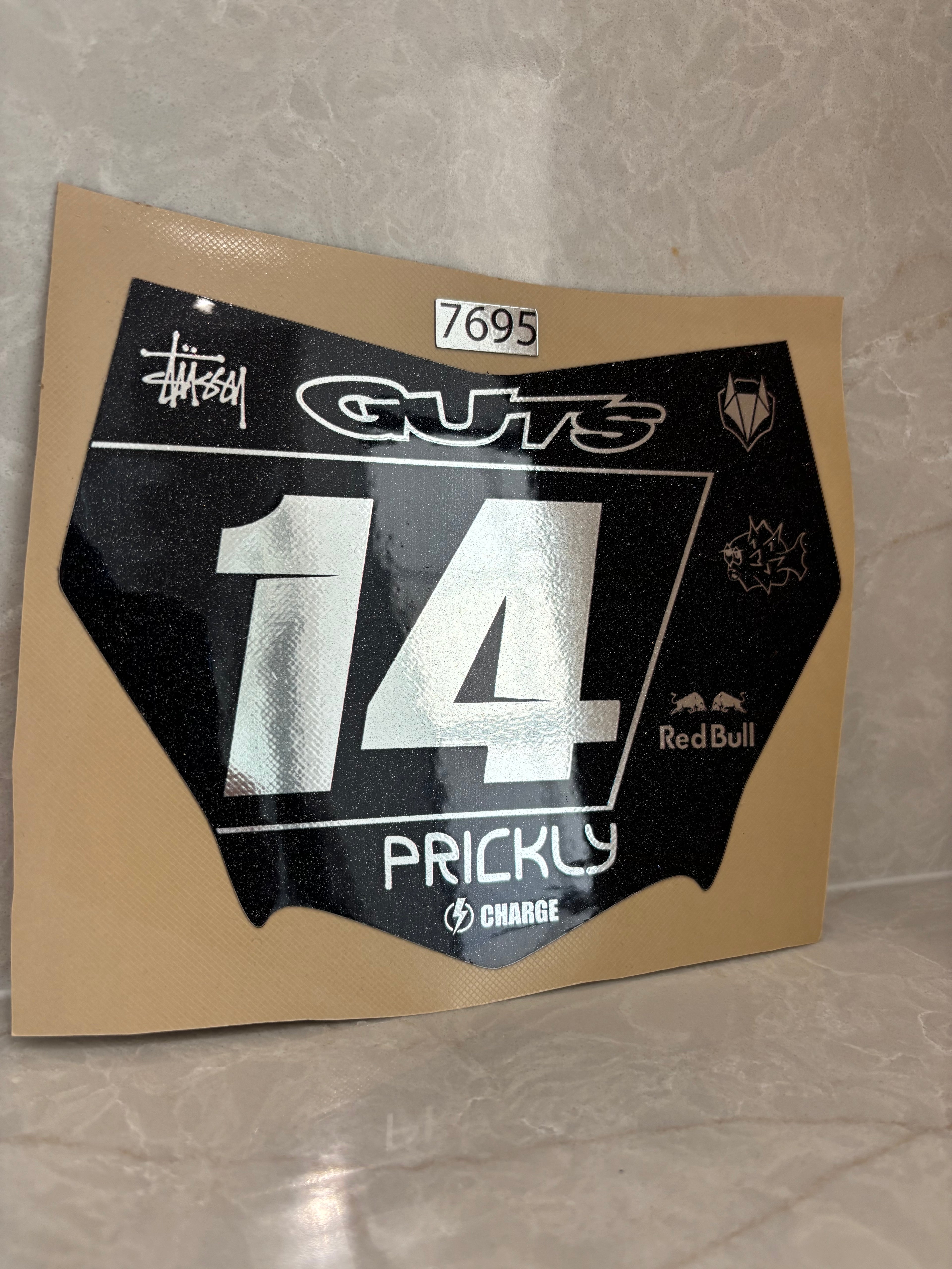 Motocutz plate decal (Chrome and sparkle)