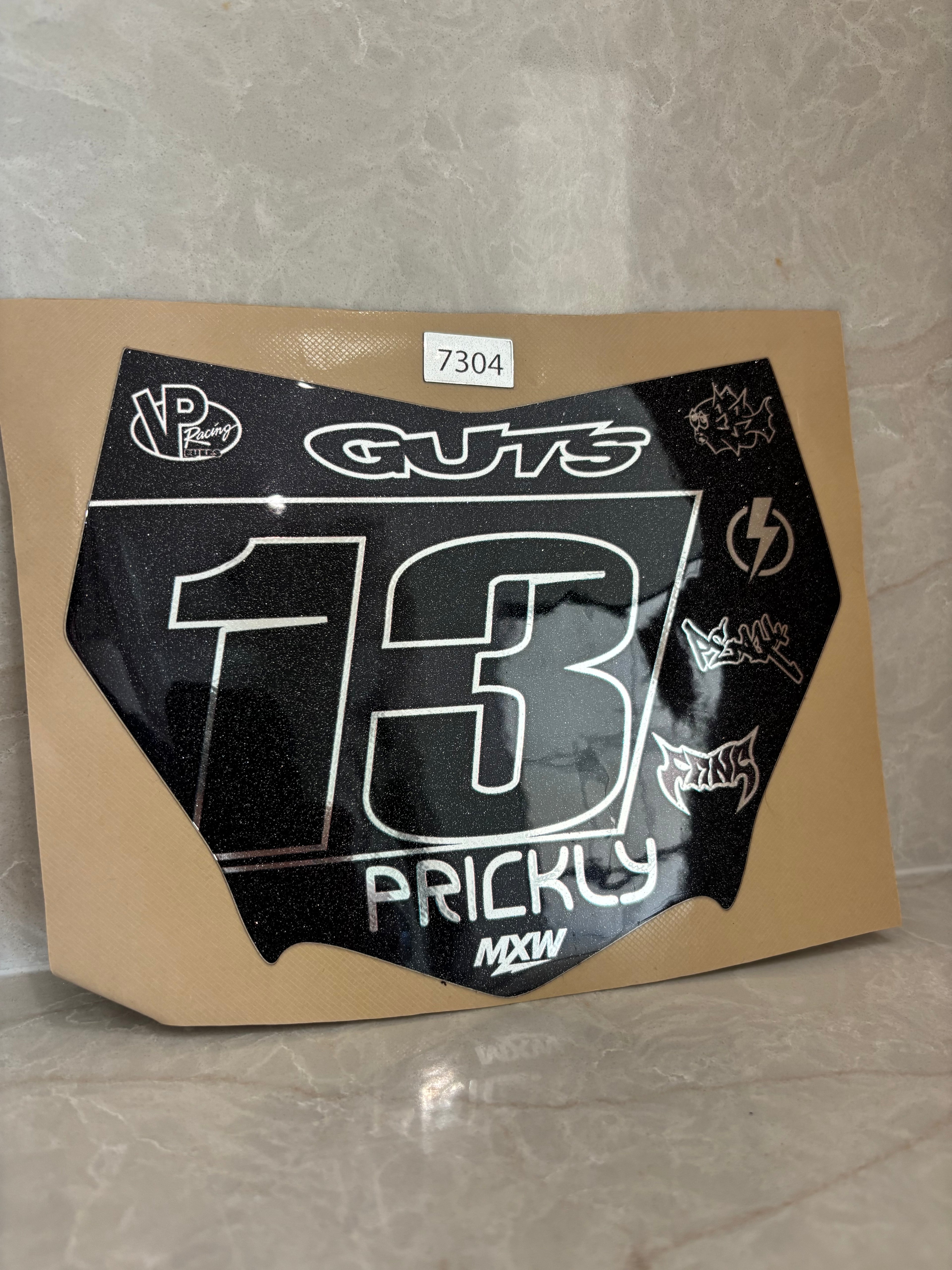 Motocutz plate decal (Chrome and sparkle)