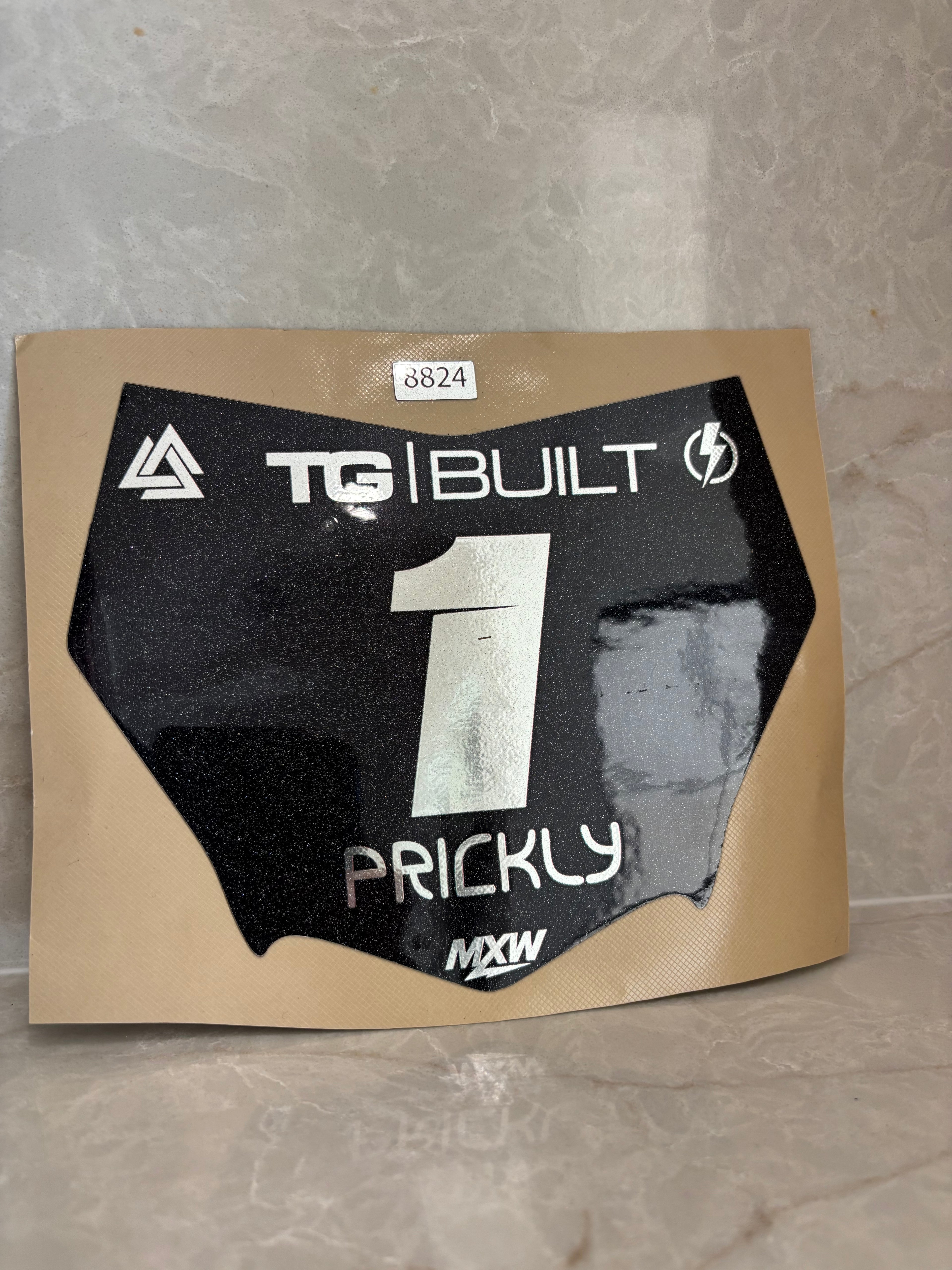 Motocutz plate decal (Chrome and sparkle)
