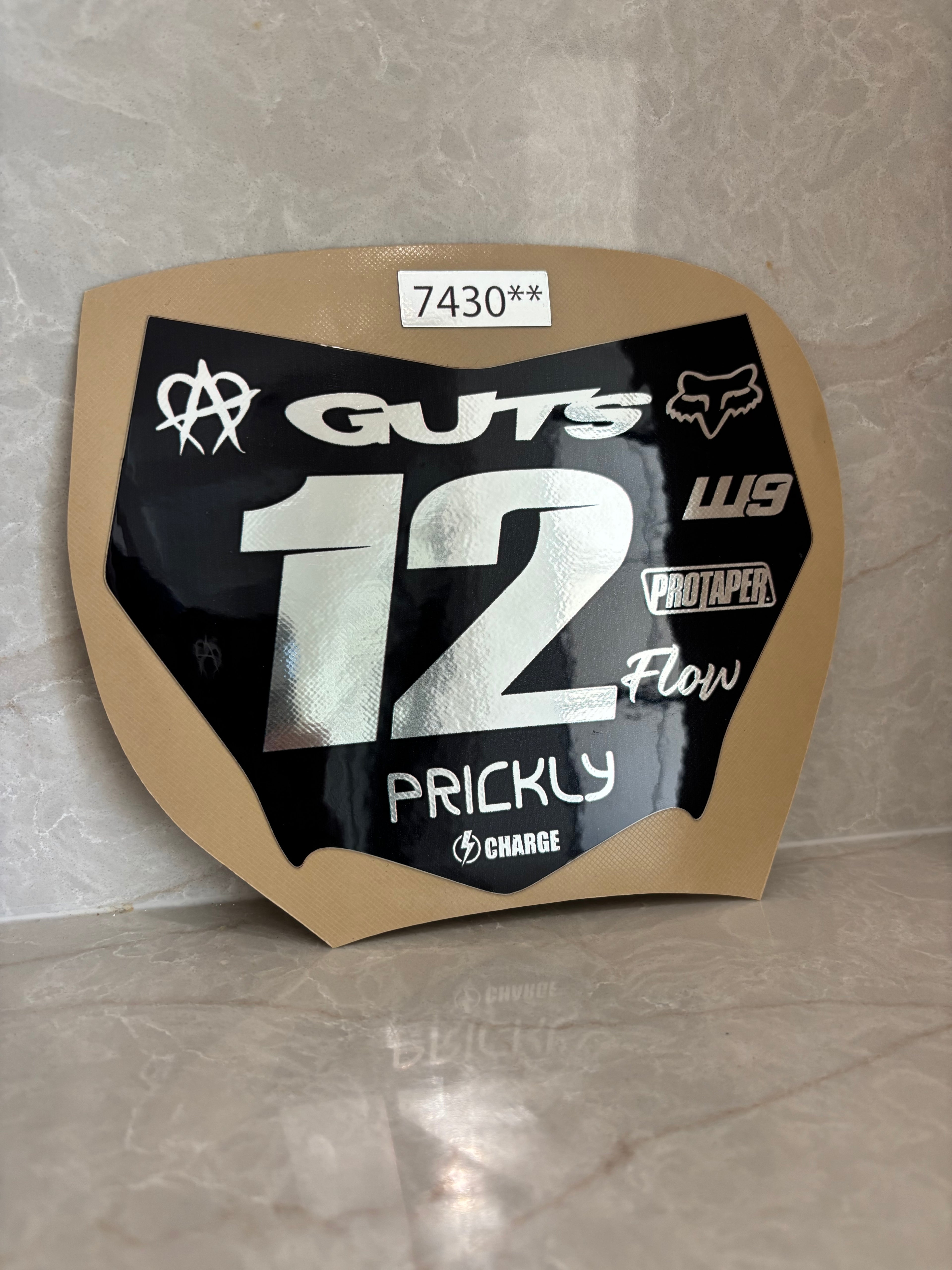 Motocutz plate decal (Chrome)